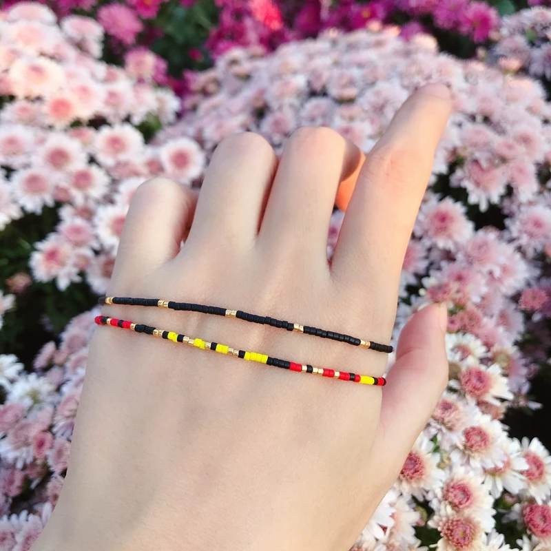 Miyuki бусины браслет для женщин Радуга многоцветный бисер Кристалл Boho ювелирные изделия высокого качества ручной работы тонкие бусины веревочный браслет