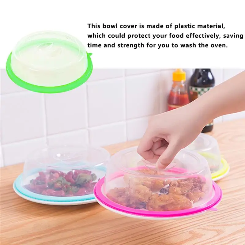 

Oven Food Cover Plastic Microwave Bowl Splatter Lid Heat-resistant Heating Protector, Pink