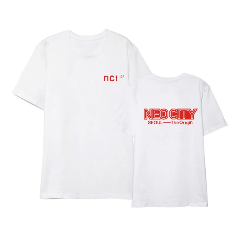 

Kpop nct 127 seoul concert same printing o neck short sleeve t shirt summer style unisex 4 colors k-pop loose t-shirt