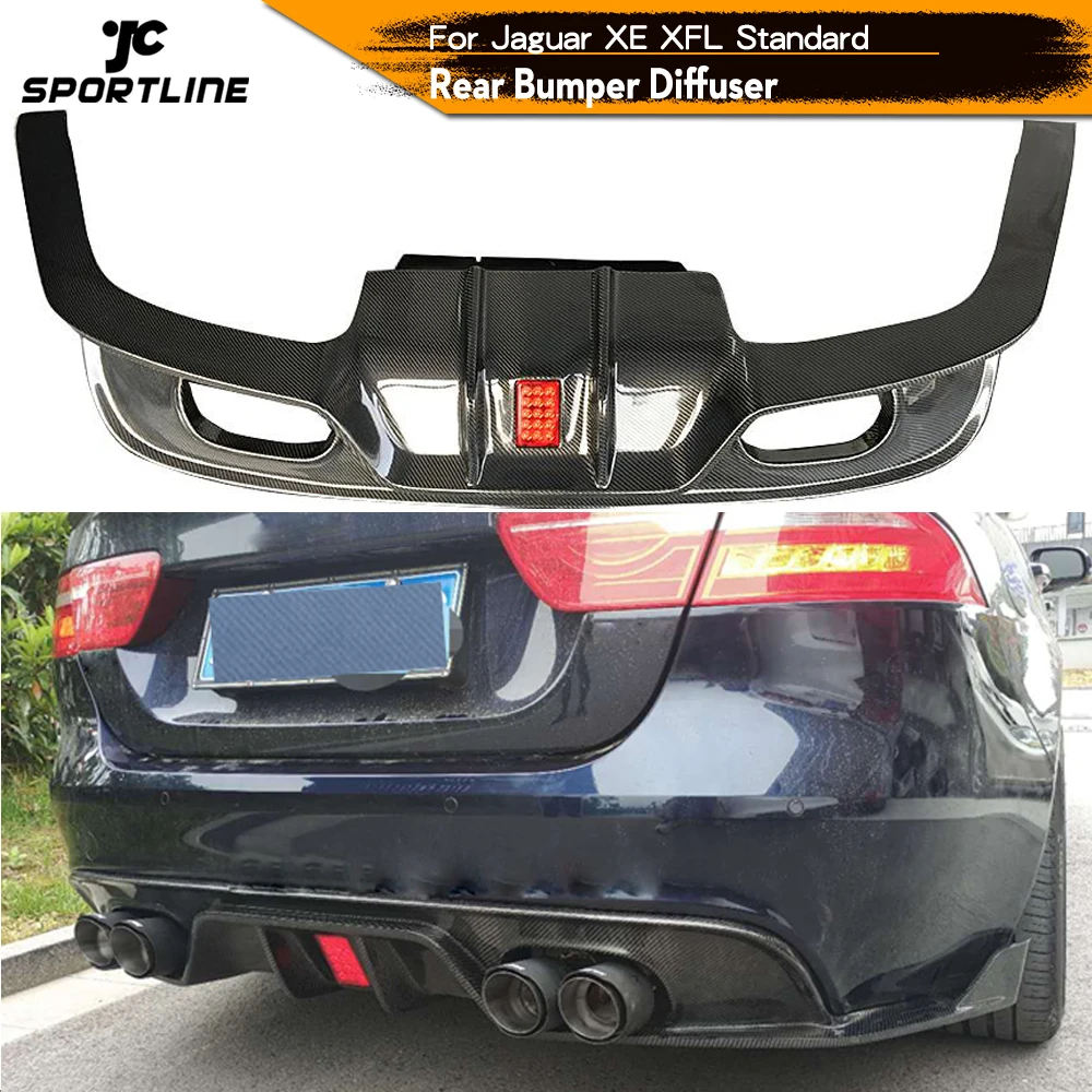 Диффузор для заднего бампера из углеродного волокна спойлер Jaguar XE XFL Standard 2016 2019 со