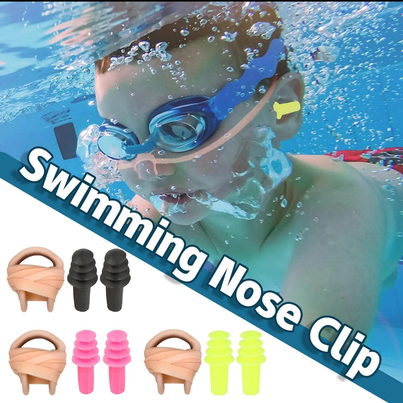 

Adult Nose Clips Silicone rope Swimming Nose Clip with String Comfortable Soft Latex Plugs for Children Kids with case Wholesale