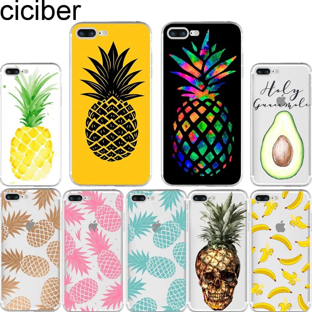 Ciciber летние фрукта ананаса Банан мягкий силиконовый чехол для телефона с принтом