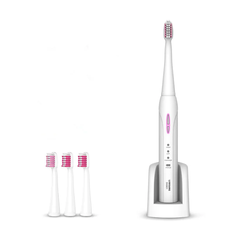 Новая ультра звуковая электрическая зубная щетка перезаряжаемая es с 4 сменными
