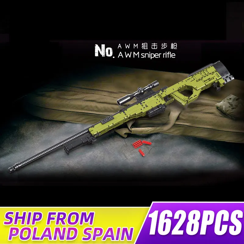 

MOULD KING 14010 Block Gun Toys 1628PCS The MOC AWM Sniper Rifle Model Assembly Gun Bricks Kids Christmas Gift Building Block