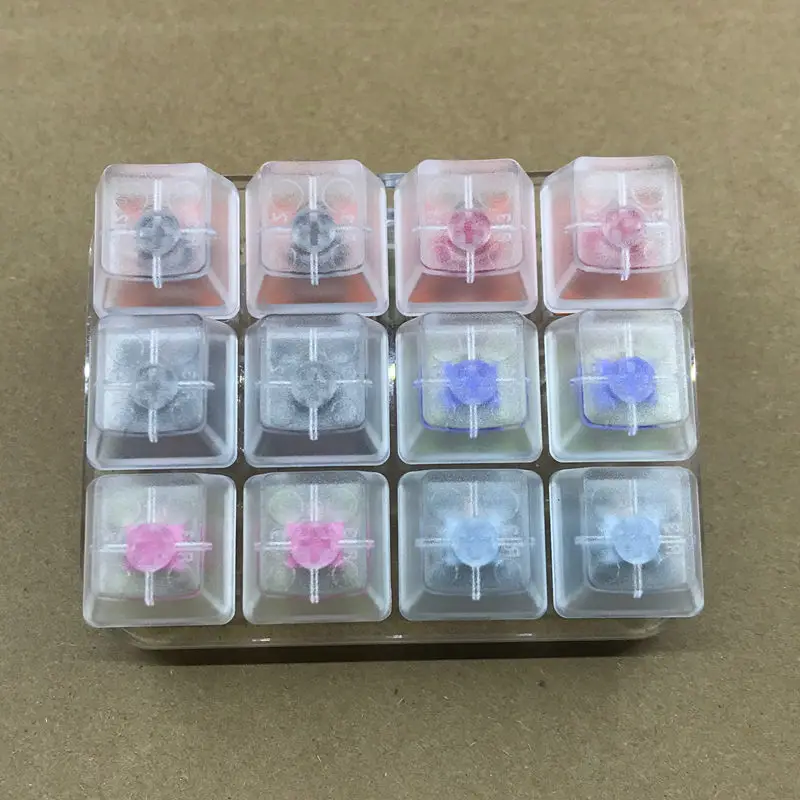 

TTC GRB Axis Switch gold powder/moon white/jinlan/tea/red/mute tea axis 12 Key Translucent Keycaps Mechanical Keyboard Tester