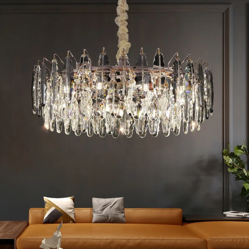 

Modern Minimalist Pendant Light Atmosphere Living Room Bedroom Light Luxury Designer Crystal Glass Chandelier Pendant Lamp LED