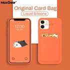 Роскошный оригинальный держатель для карт Мягкий силиконовый чехол для iPhone 11 12 Pro Max Mini 7 8 Plus XR X XS SE 2 ударопрочный чехол-кошелек