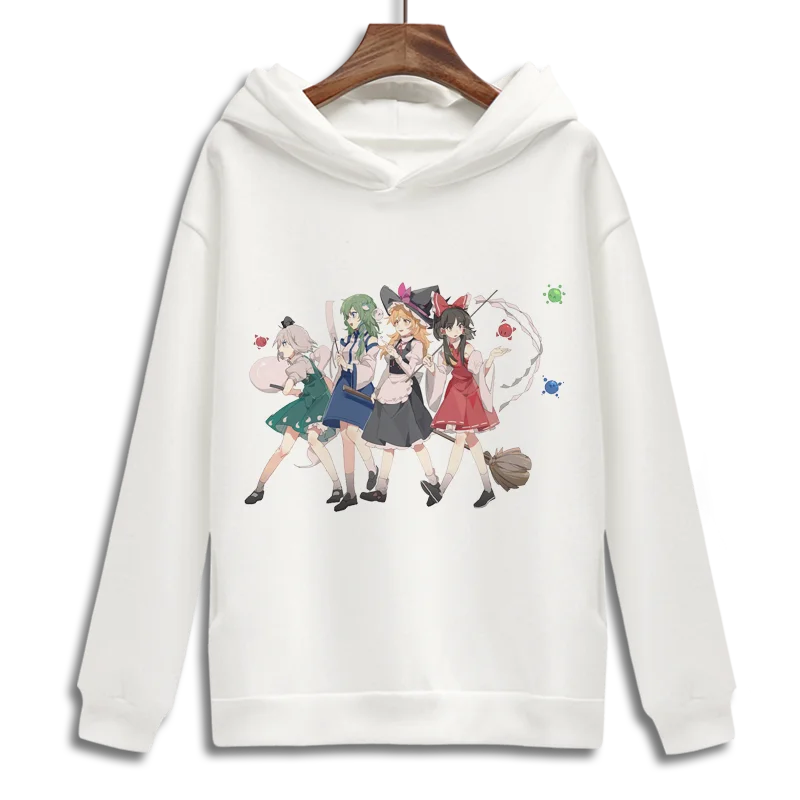 Худи Touhou Project для косплея худи Hakurei Reimu Kirisame Marisa с мультяшным принтом белые