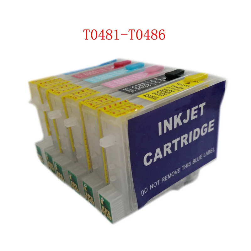 

vilaxh T0481 - T0486 Refillable Ink Cartridge compatible For Epson Stylus Photo R200 R220 R300 R300M R320 R340 RX500 RX600 RX620