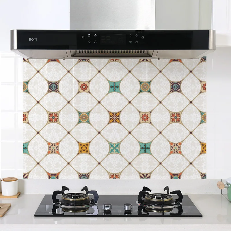 

Louyun 60x90cm Kitchen high temperature resistant wall stickers pattern pattern waterproof and oil proof tile cabinet wallpaper