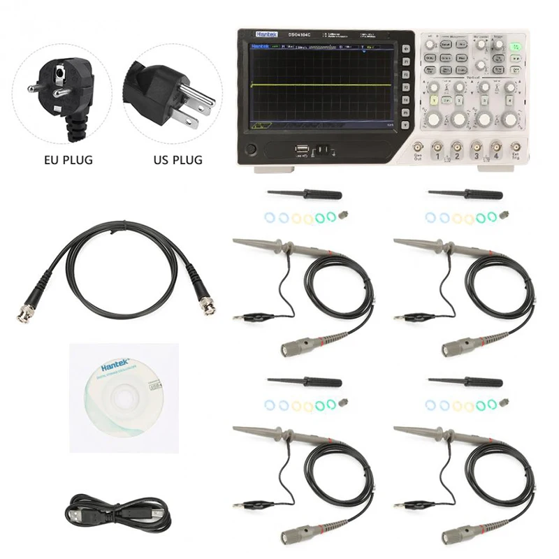 Цифровой осциллограф Hantek DSO4104C 4CH 100 MHz 1GSa/s + 1CH генератор сигналов с функцией Arbitary |