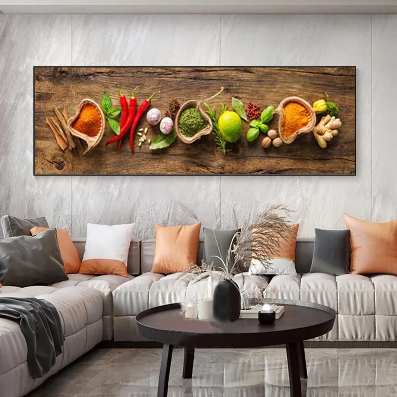 

Grains Spices Spoon Peppers Canvas Painting Scandinavian Posters and Prints Cuadros Wall Art for Kitchen Room Decoration Poster