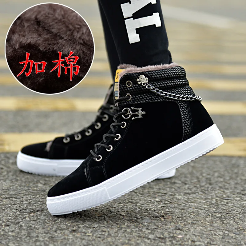 

2019 winter new men's snow boots high to help warm casual Martin boots men's plus velvet men's boots men's cotton shoes 39-45