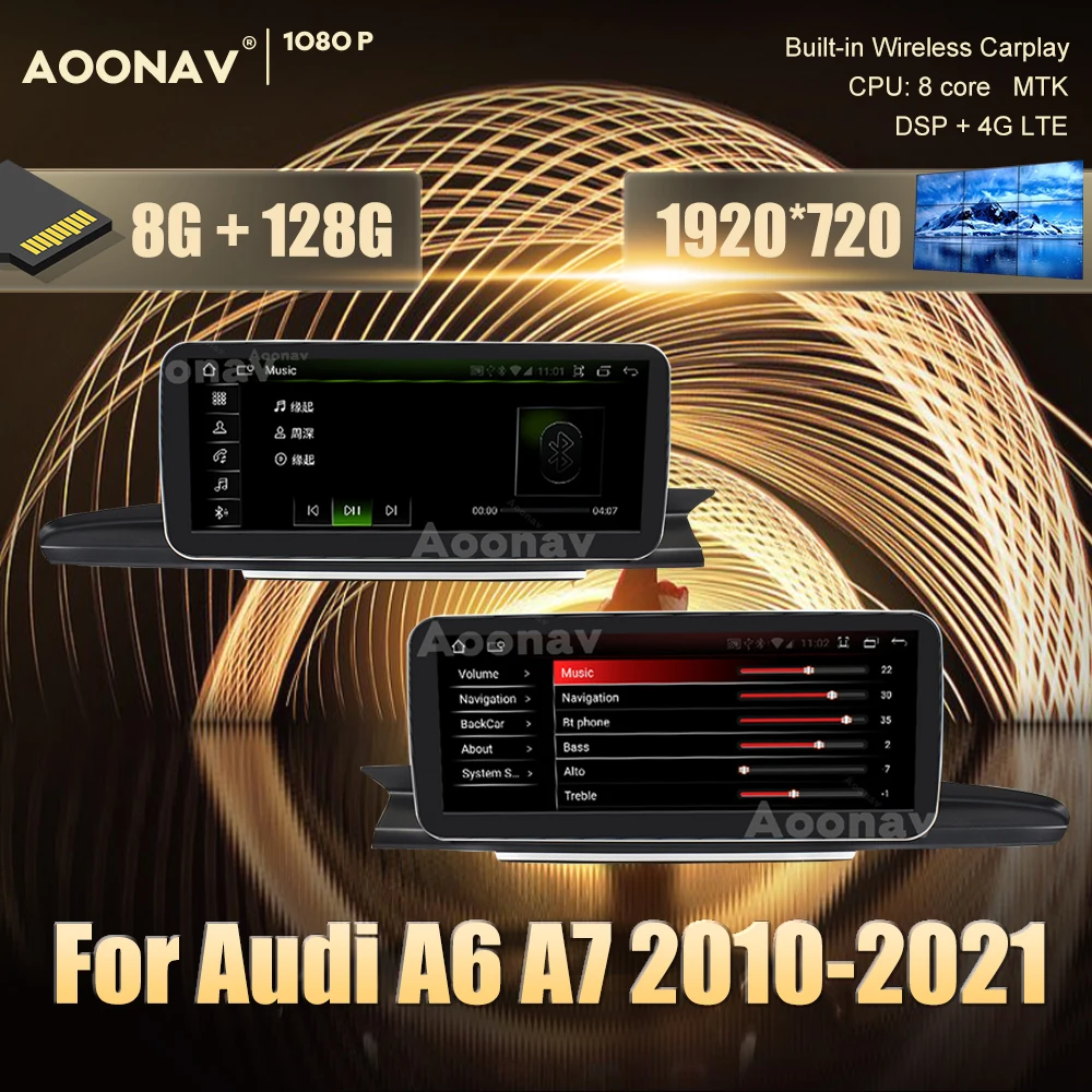 

128GB 2 Din Android car radio For Audi A6 A7 2010-2021 multimedia player auto audio Head Unit GPS navigation stereo receiver
