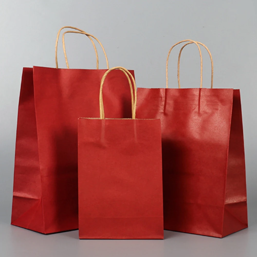 50 шт./лот Экологичные подарочные пакеты из крафт-бумаги высокого качества