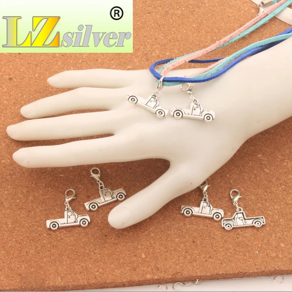 Small Trucks Charm Beads Heart Floating Lobster Clasps 26.3x28.5mm 120PCS zinc alloy for Glass Living Memory Locket C497