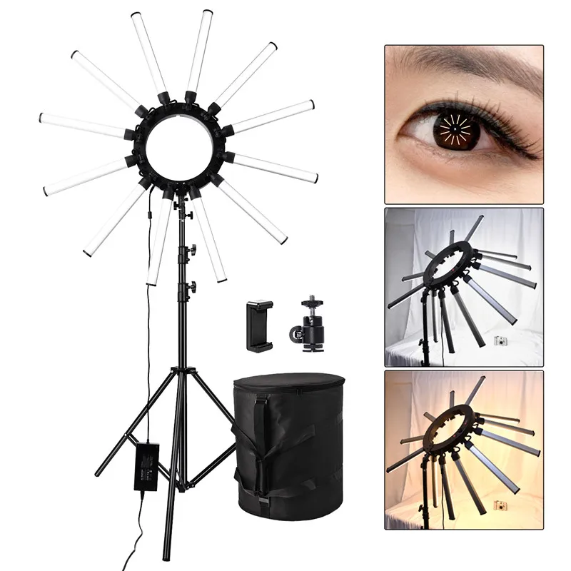 

fosoto 42 inch Multimedia Extreme Led Video Light 180W photography Light Ring Lamp With Tripod For Makeup Youtube live broadcast