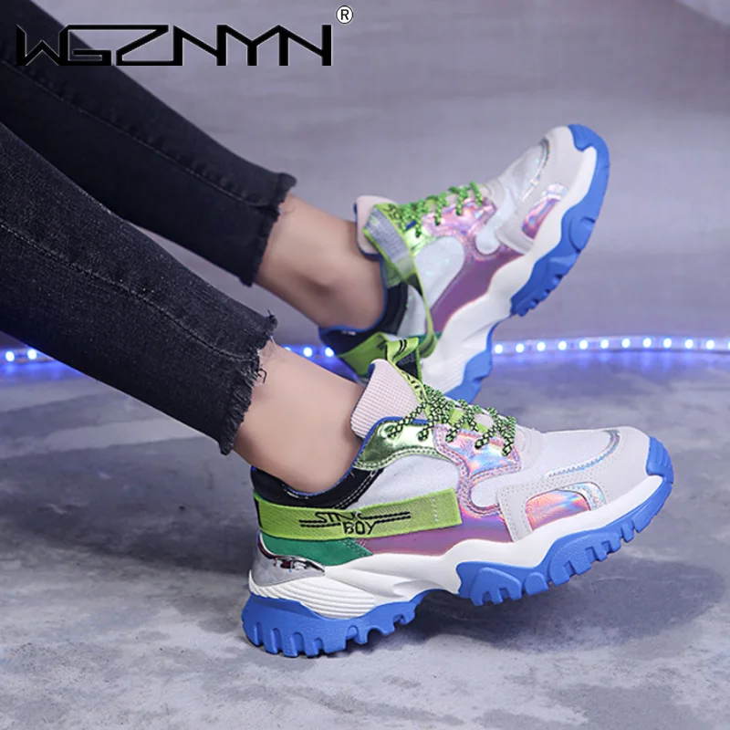 

Women Fashion Chunky Sneakers Platform Designers Mixed Colors Vulcanized Shoes Woman Sports Casual Outdoor Shoes Tennis Female
