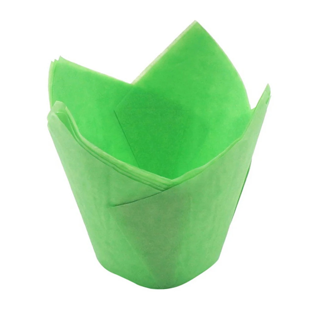 

50Pcs Oil-proof Tulip Cake Cup Muffin Cupcake Liner Paper Holder Baking Tool