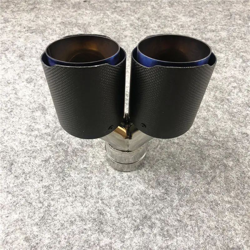 1 шт. универсальная двойная выхлопная труба из нержавеющей стали с матовым