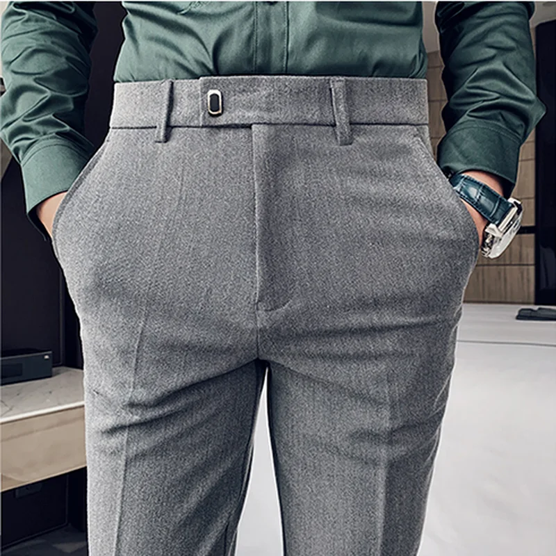

Suit pants men's formal pants new small feet slim straight leg pants fashion casual men's clothing dress pants Full length pants