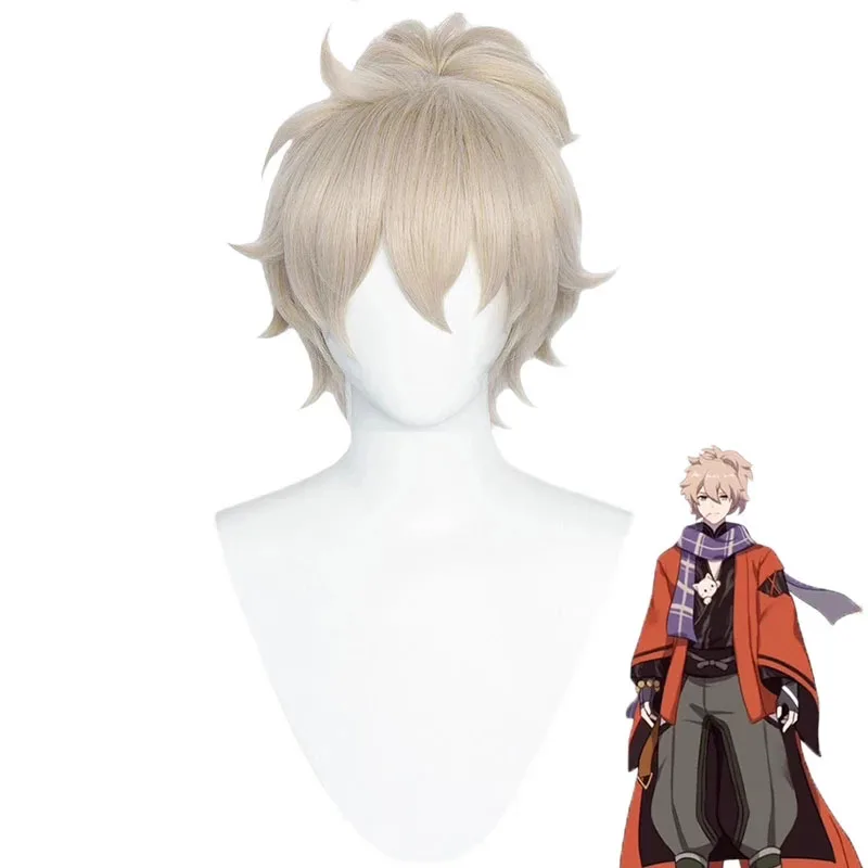 

Genshin Impact Kaedehara Kazuha Cosplay Wig 35cm Short Linen Cosplay Anime Kazuha's Friend Hair Friend of Kaedehara Kazuha Wigs