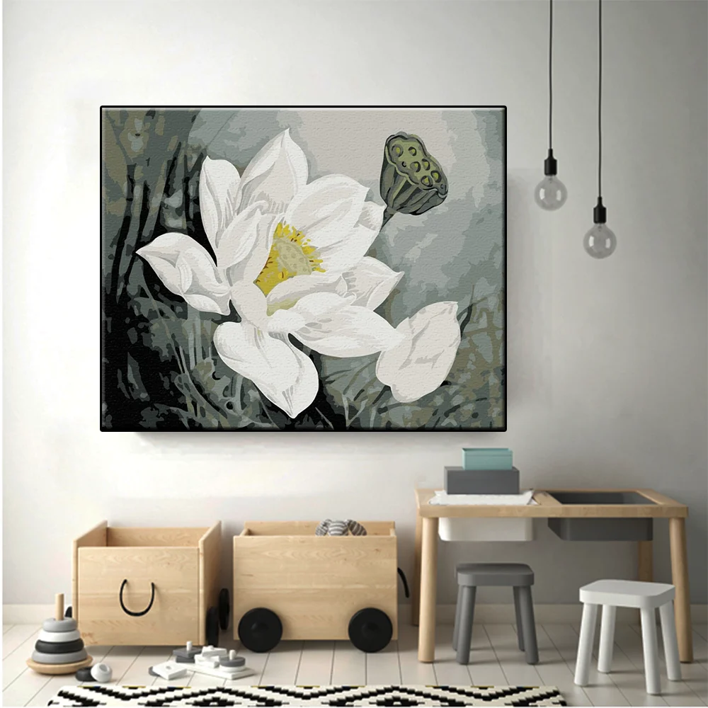 Набор для рисования по номерам на холсте Лотос | Дом и сад