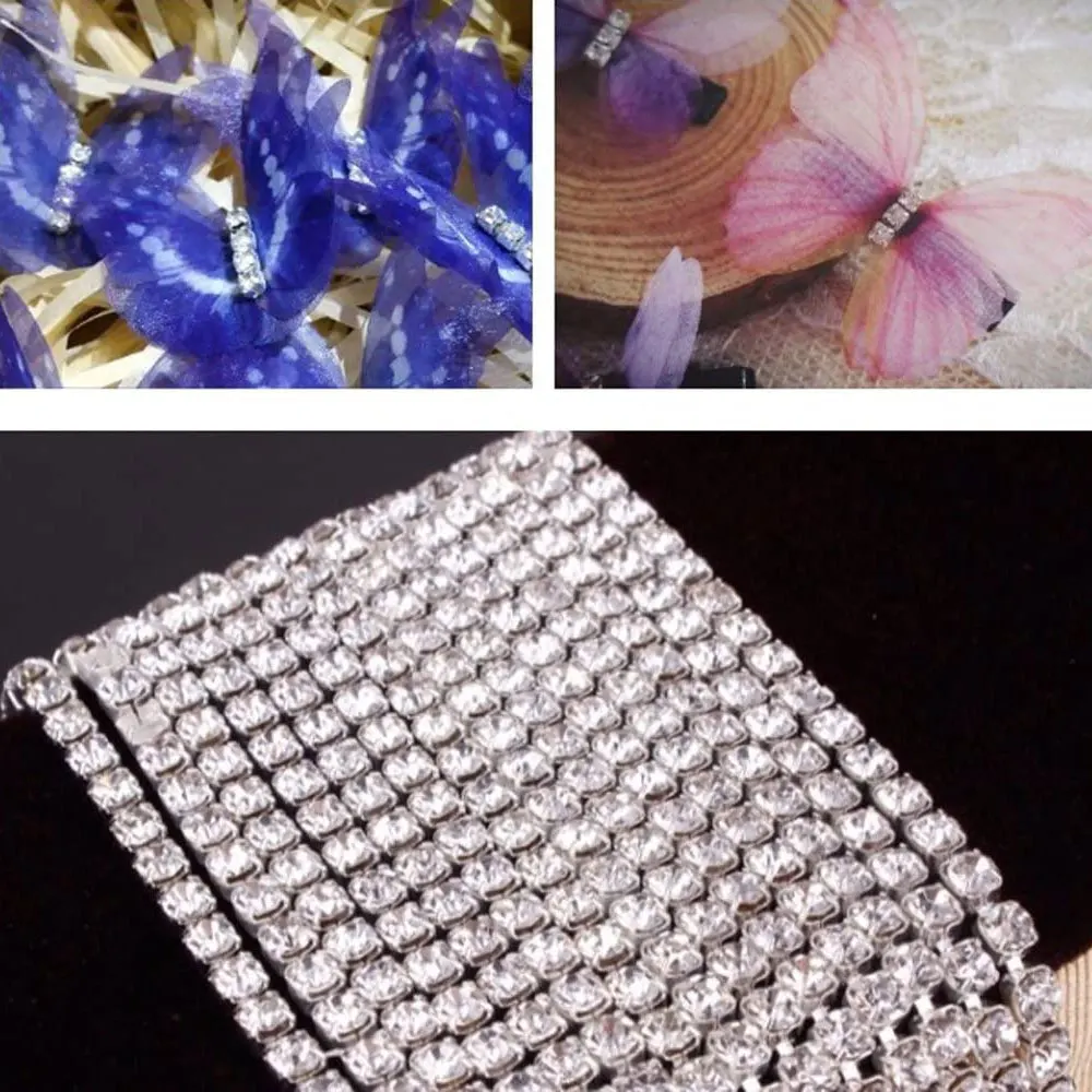 Цепочка Стразы 10 ярдов белая/прозрачная ss6 ~ ss16 цепочка с кристаллами для