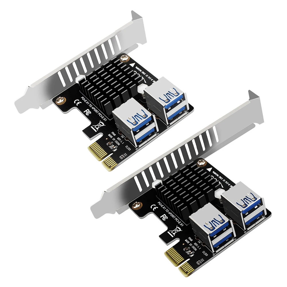 

Desktop Computer 1 to 4 PCI-E X1 Riser Converter Desktop Multiplier Expansion Card PCI Express Multiplier Kit