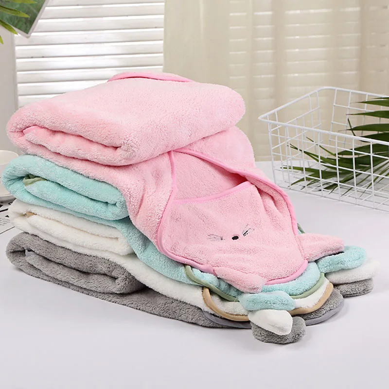 

Baby Poncho Bath Towel Toalla Velvet Fleece Hood Infant Towels Blanket Newborn Baby Hooded Towel Infant Babies Spa 90*90cm