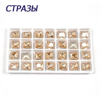 ctpa3bi crystal golden shadow sewing rhinestones pointback sew on crystals stones square glass strass diy clothing accessories
