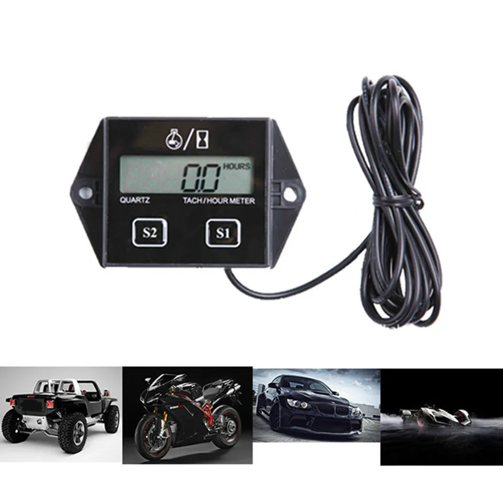 

Waterproof Digital Engine Tach Hour Meter Tachometer Gauge Engine RPM LCD Display For Motorcycle Motor Stroke Engine Car Boat