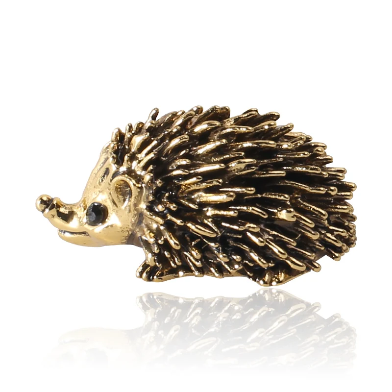Женская Винтажная брошь в виде ежика Золотая серебряная зеленая черная желтая