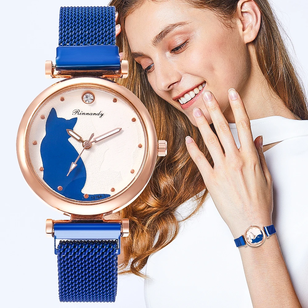 Сексуальные маленькие часы браслет креативный мультяшный кот кварцевые женские