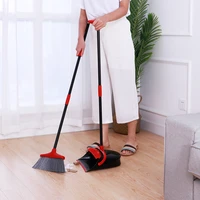 foldable standing broom dustpan set with extendable broomstick sweeping clean brush magic windproof rotatable broom crumb tools