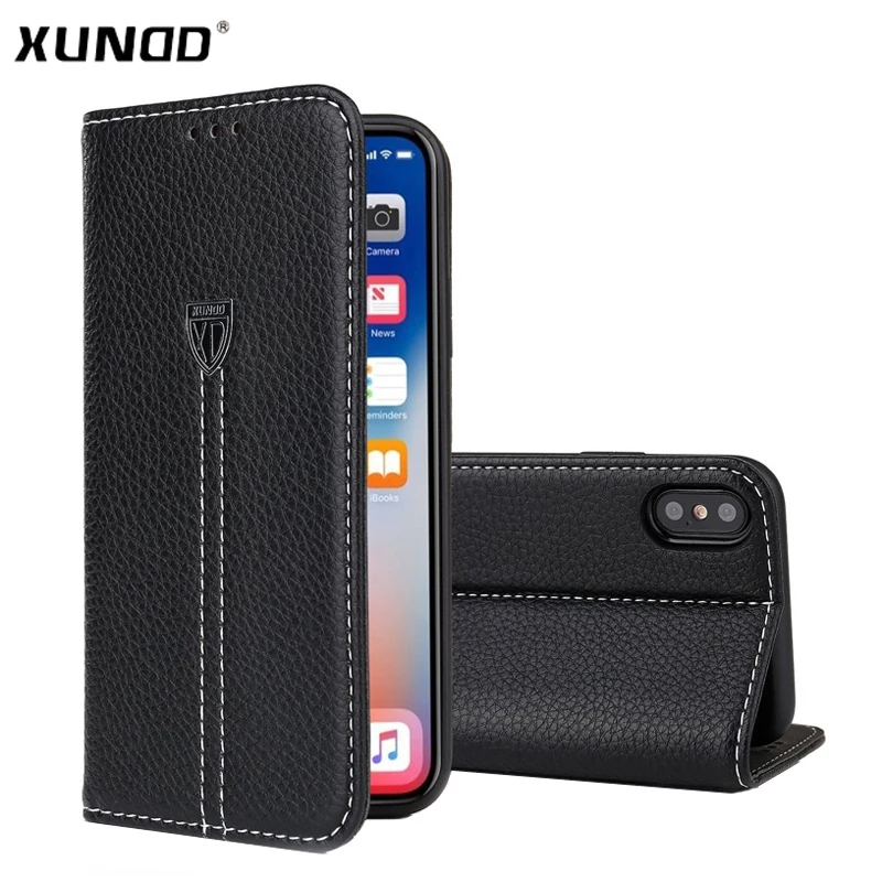 Для iPhone X case XUNDD роскошный, с магнитной застежкой Чехол Винтаж кожаный чехол для iPhone 7 Plus 6 6s с подставкой и карманами для карт функцией