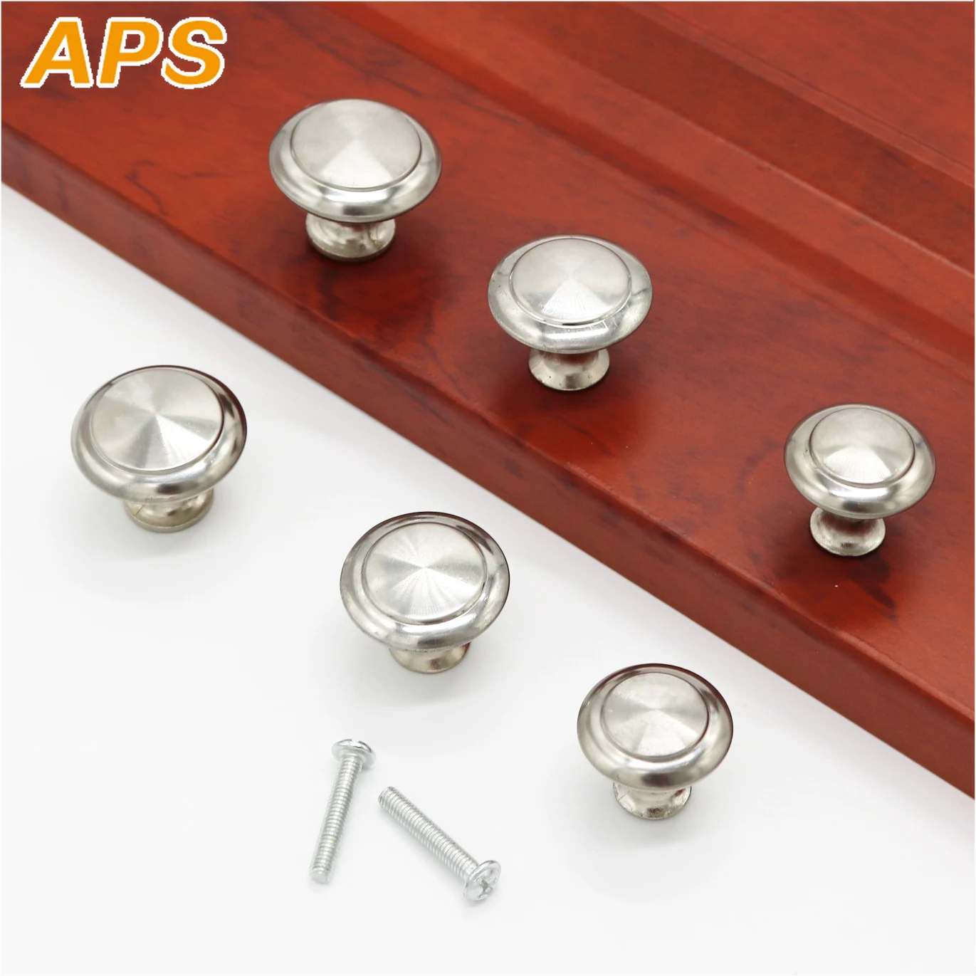 Diameter 23mm 27mm Zinc Satin Nickel Cabinet Pull Cupboard Drawer Handle Knobs Wardrobe With Screw Furniture Hardware | Обустройство