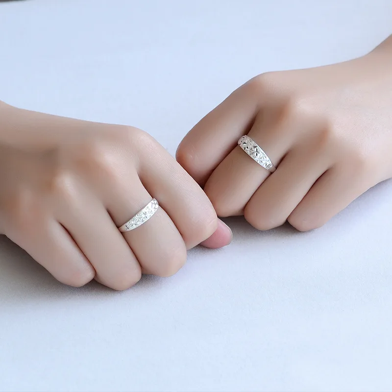 Настоящее чистое 925 пробы серебряные кольца для женщин и мужчин простое кольцо