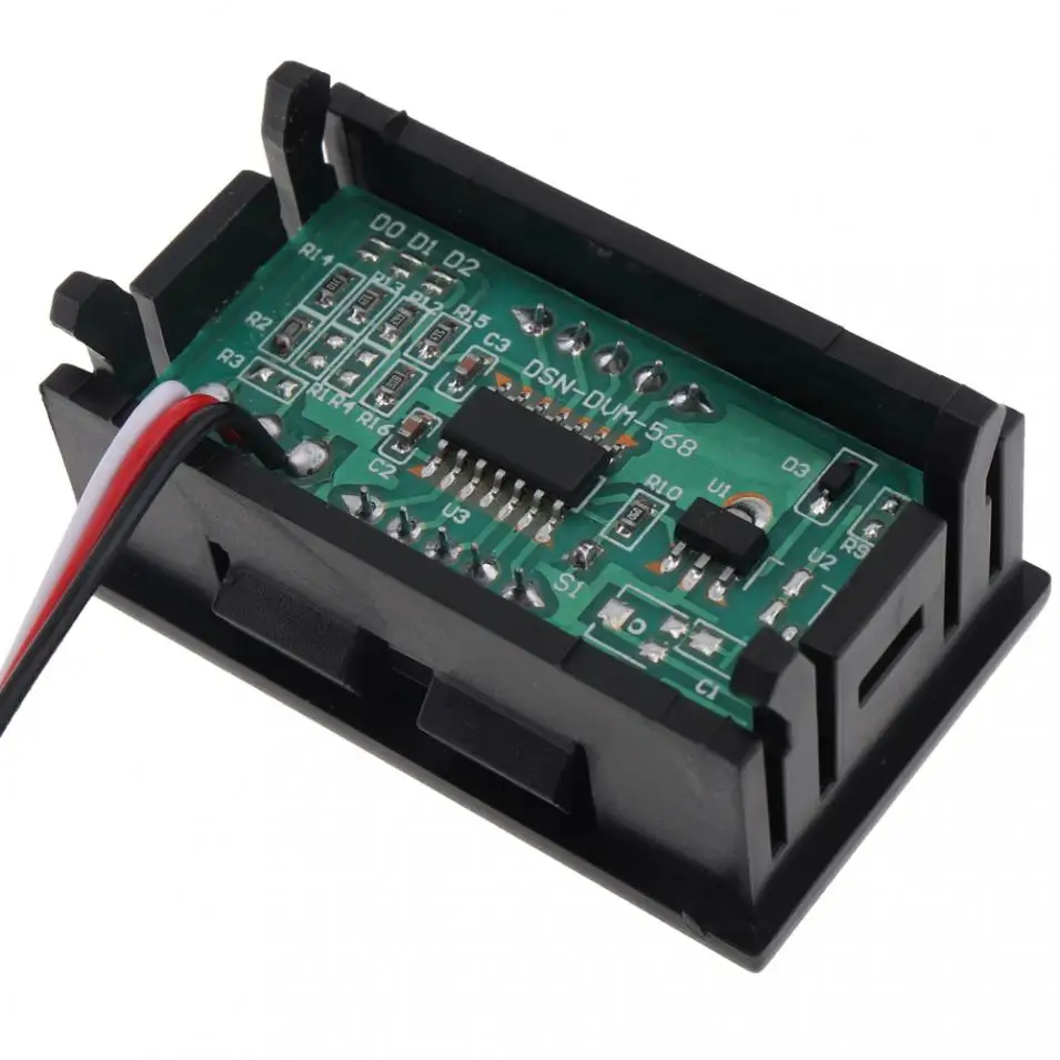 Цифровой вольтметр 0 56 дюйма мини-тестер с 3-мя проводами 100В постоянного тока