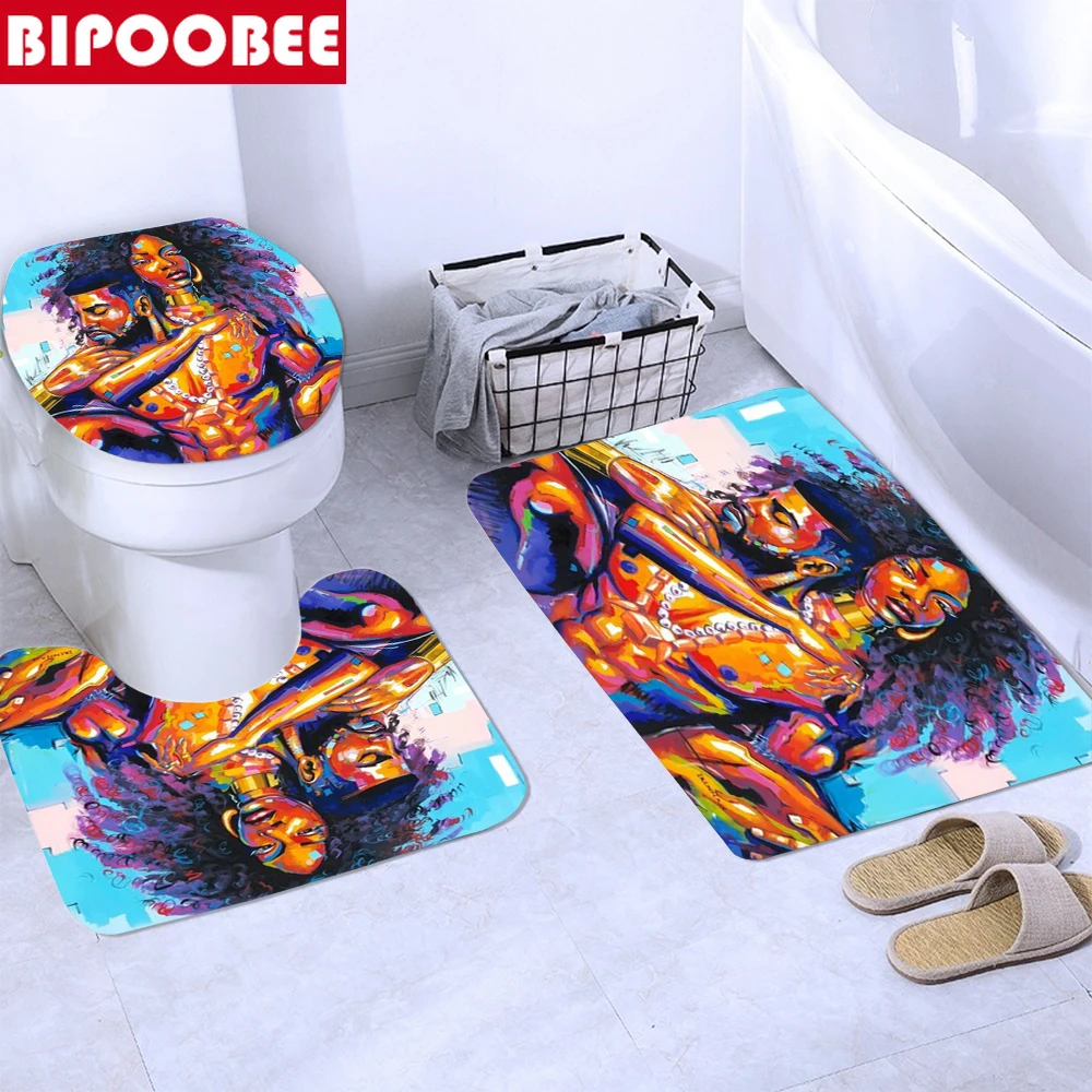 Африканская занавеска для душа влюбленных женщин в афроамериканском стиле