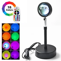 remote control rgb sunset projection lamp rainbow atmosphere led night lights for home shop bedroom background wall decoration