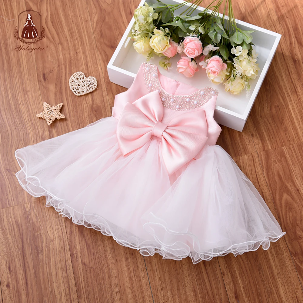 Yoliyolei Fairy Cuty Girls Dress Tulle Fluffy Children Gowns Flower Princess Vestidos Kids Birthday Party Baby Toddler Dresses | Мать и