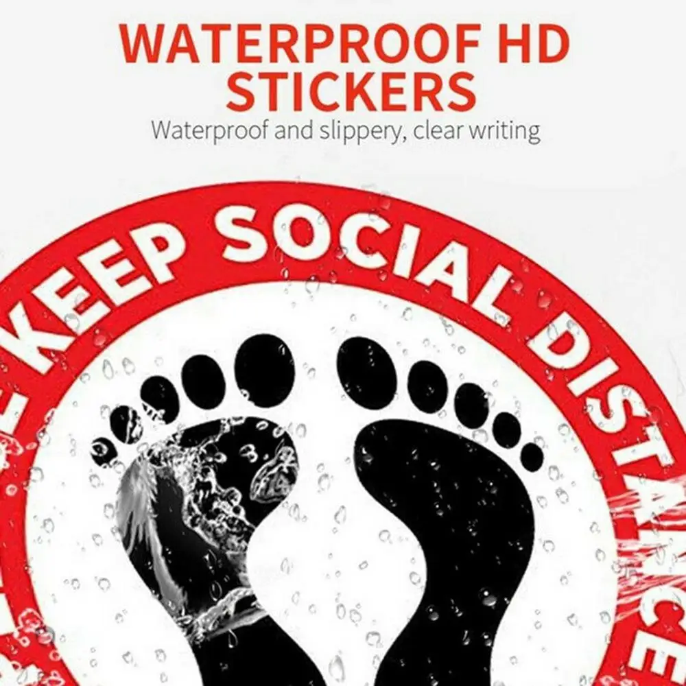 

Public area Social Distancing Floor 7-Inch Round Sticker Waterproof Selfadhesive Sticker Safety Floor Sign Sticker for Crowd Con