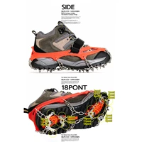 1 pair quality outdoor climbing antiskid crampons winter walk 18 teeth ice fishing snowshoes manganese steel slip shoe covers