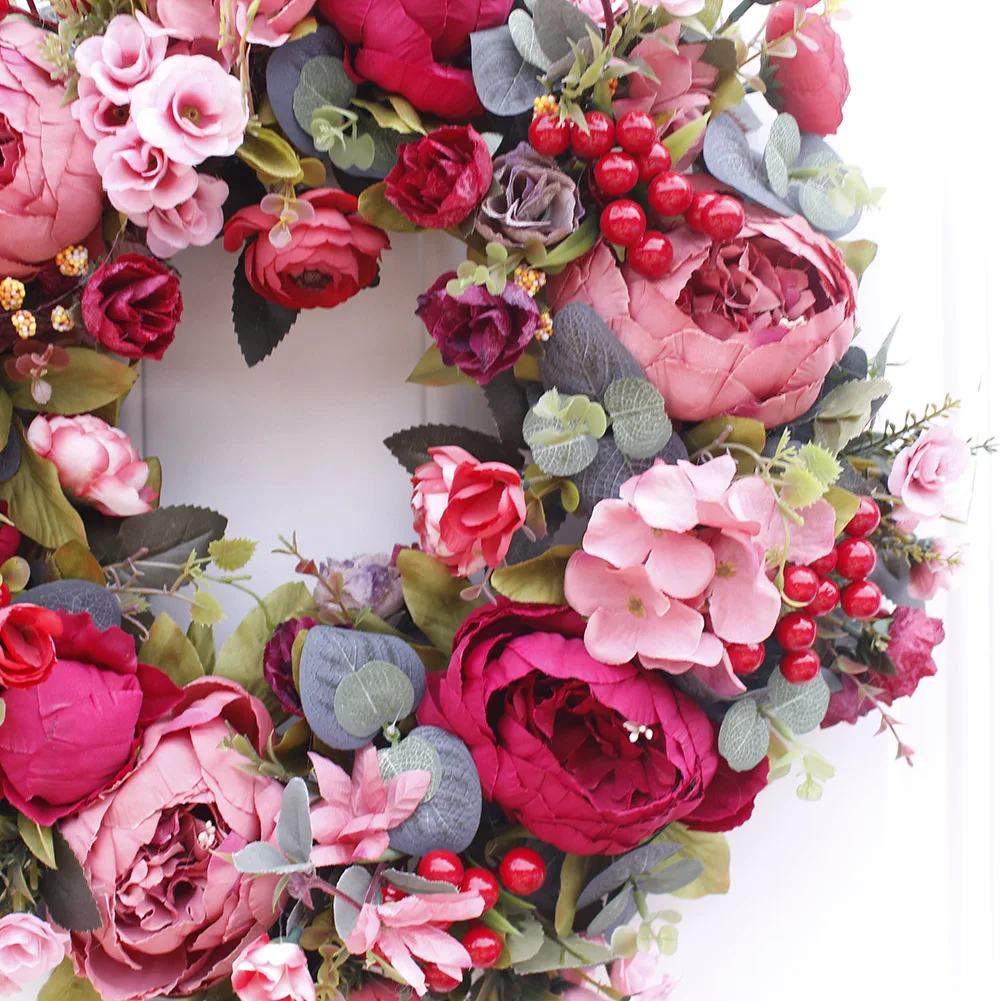 Искусственный венок пиона украшение двери окно день рождения праздник гирлянда