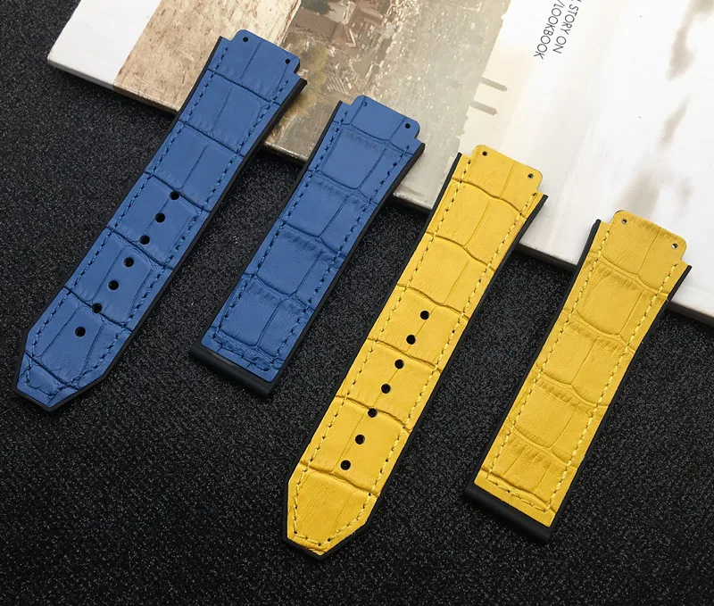 Ремешок из натуральной бамбуковой коровьей кожи резиновый силиконовый Браслет