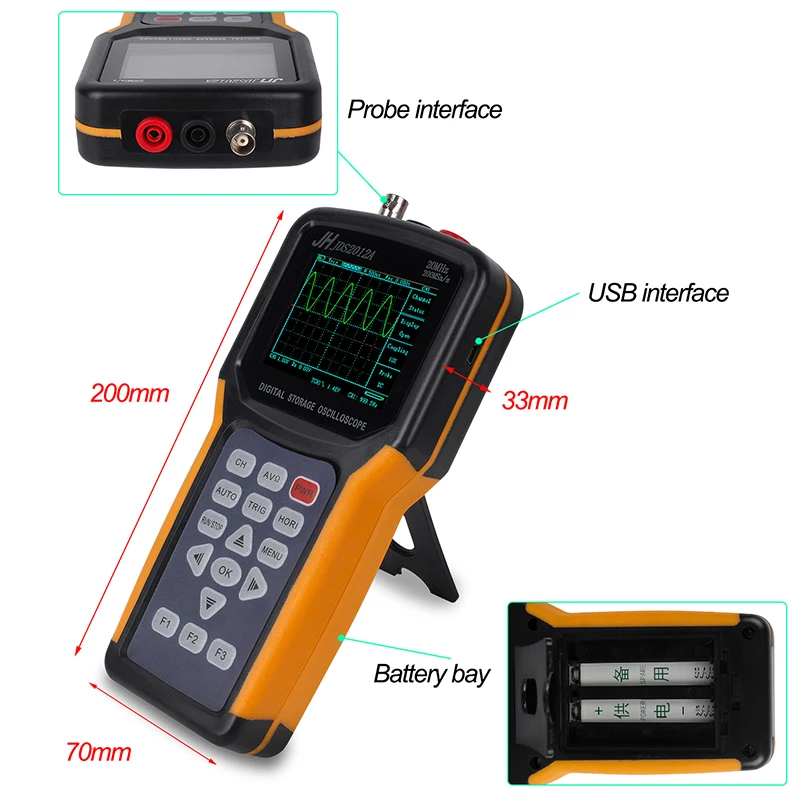 Профессиональный цифровой осциллограф с экраном 3 0 4 9 дюйма частота