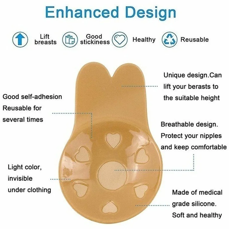 1 пара Многоразовые Силиконовые бюстгальтеры с эффектом пуш-ап | Женская одежда