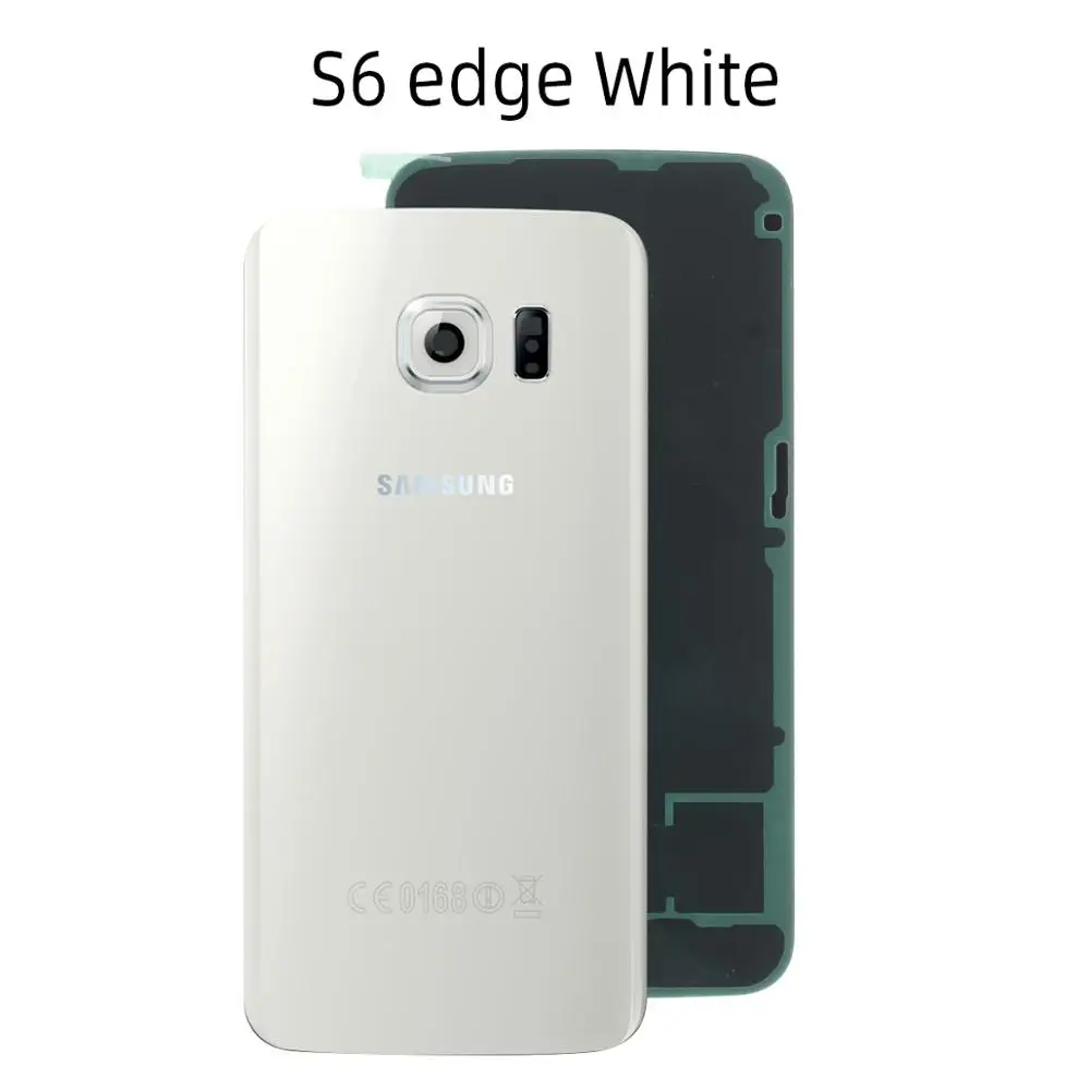 Задняя крышка батарейного отсека для samsung Galaxy S6 задняя крышка корпуса батарейного отсека чехол запасные части - Цвет: White S6 edge