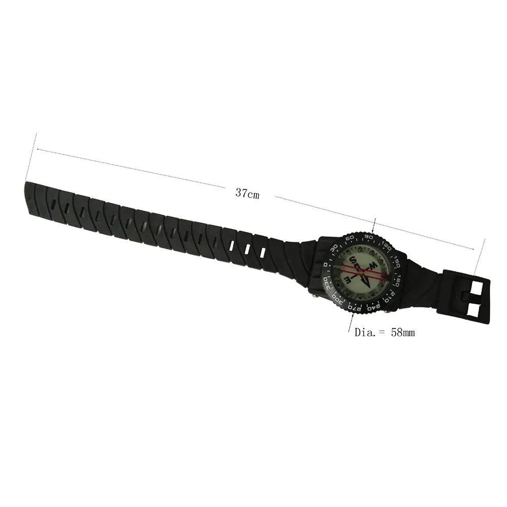 

80m Waterproof Diving Compass With Wristband Diving Scuba Watchband Fluorescent Dial Compass For Underwater Caving Camping